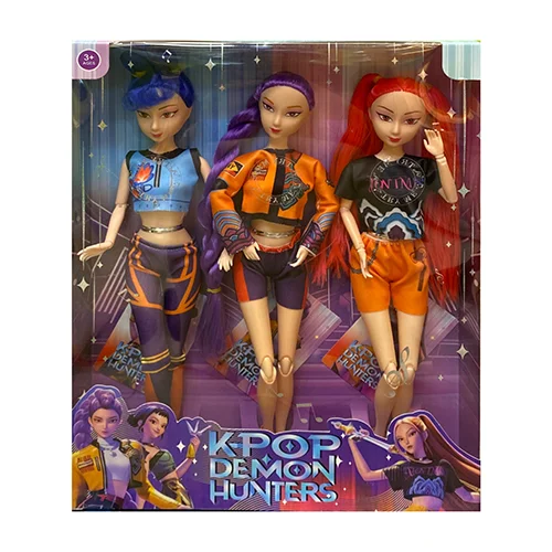 ست ۳ عددی عروسک K-Pop Demon Hunters شیاطین کی پاپ